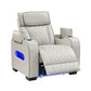 9516TPE-1PWH - Power Reclining Chair with Power Headrest, Cup holders and Storage Arms(Top and Side), Charging Ports and LED lighting