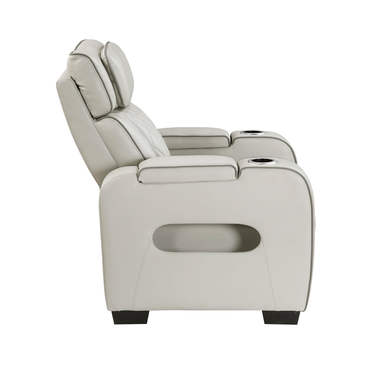 9516TPE-1PWH - Power Reclining Chair with Power Headrest, Cup holders and Storage Arms(Top and Side), Charging Ports and LED lighting