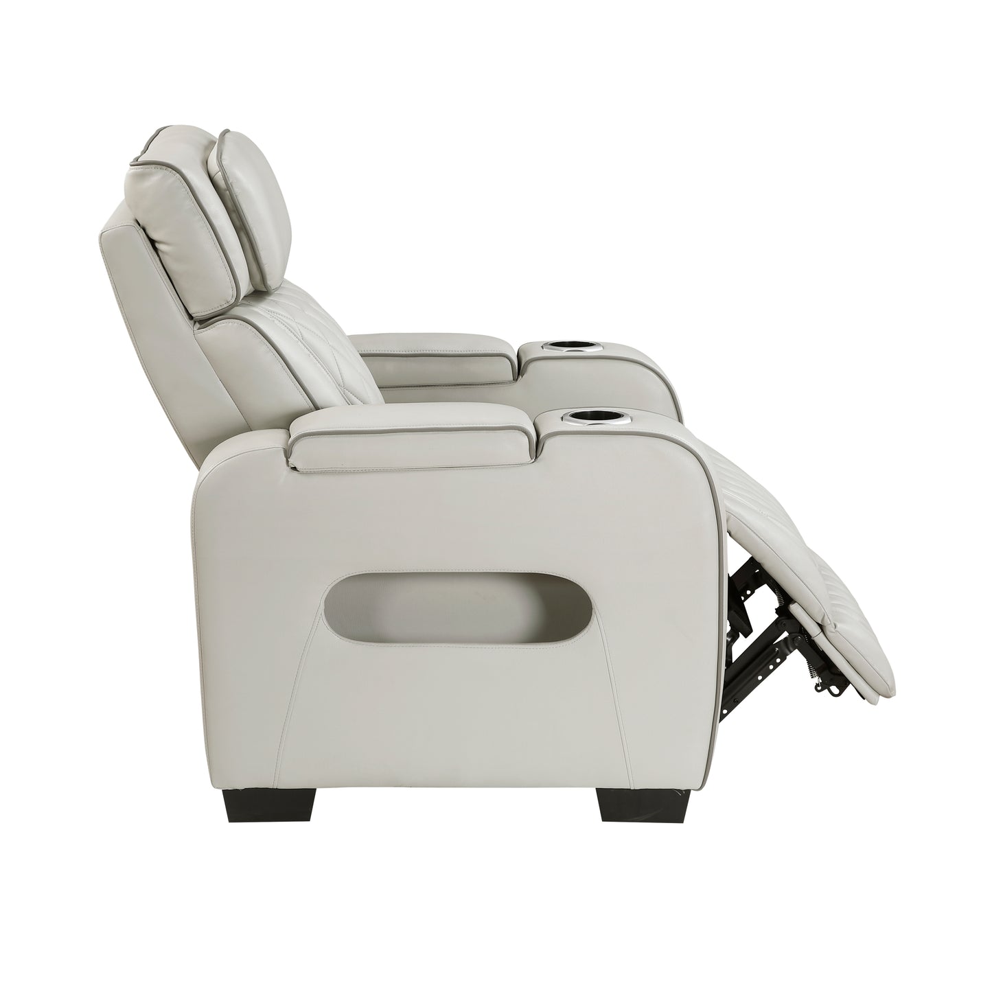 9516TPE-1PWH - Power Reclining Chair with Power Headrest, Cup holders and Storage Arms(Top and Side), Charging Ports and LED lighting