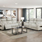 9516TPE-3PWH - Power Double Reclining Sofa with Center Drop-Down Cup Holders, Power Headrests, Storage Arms(Top and Side), Cup holders and Reading Lights, Two Wireless Chargers, Charging Ports and LED Lighting