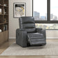 9517GY-1PWH - Power Reclining Chair with Power Headrest, Heat and Massage, Receptacle, Cup-Holders with LED light, Storage Arms and Charging Ports