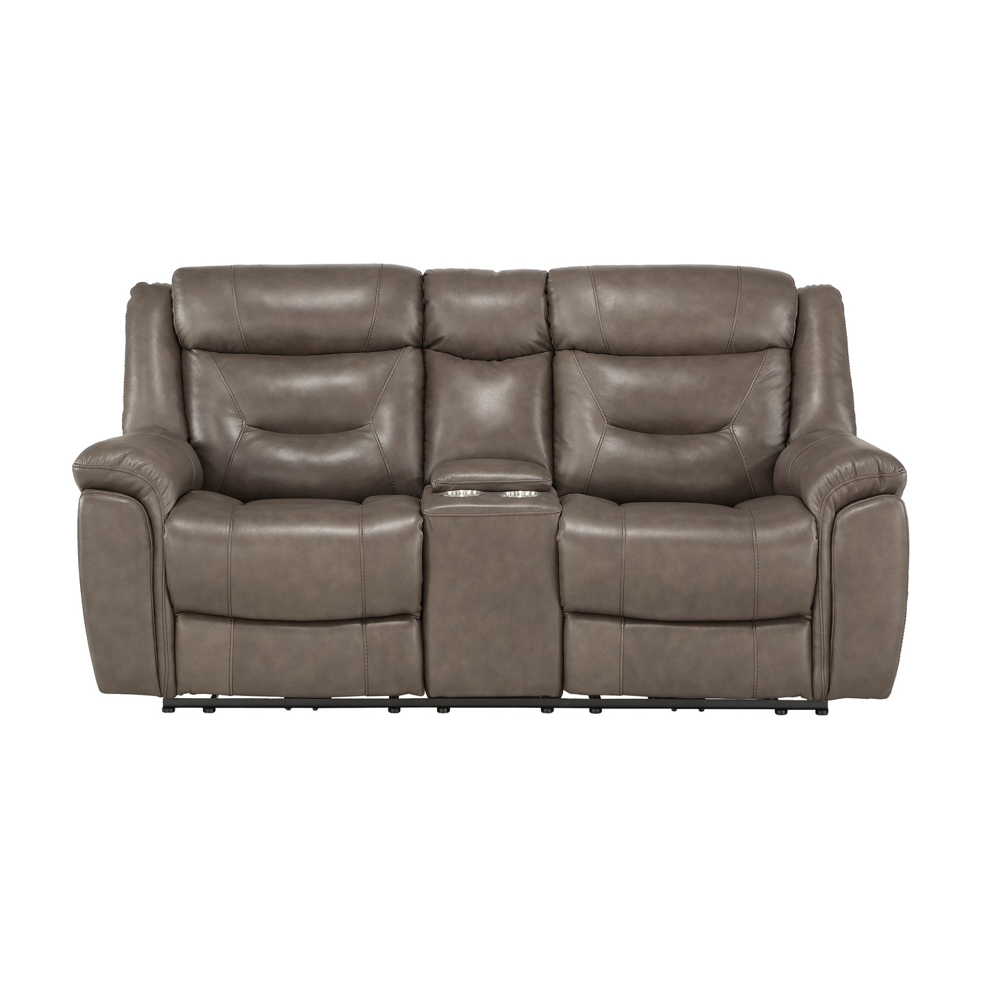 9528BRG-2PWH - Power Double Reclining Love Seat with Center Console, Power Headrests and USB Ports