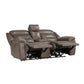 9528BRG-2PWH - Power Double Reclining Love Seat with Center Console, Power Headrests and USB Ports