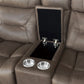 9528BRG-2PWH - Power Double Reclining Love Seat with Center Console, Power Headrests and USB Ports