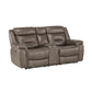 9528BRG-2PWH - Power Double Reclining Love Seat with Center Console, Power Headrests and USB Ports