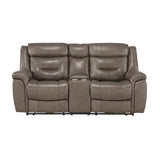 9528BRG-2PWH - Power Double Reclining Love Seat with Center Console, Power Headrests and USB Ports