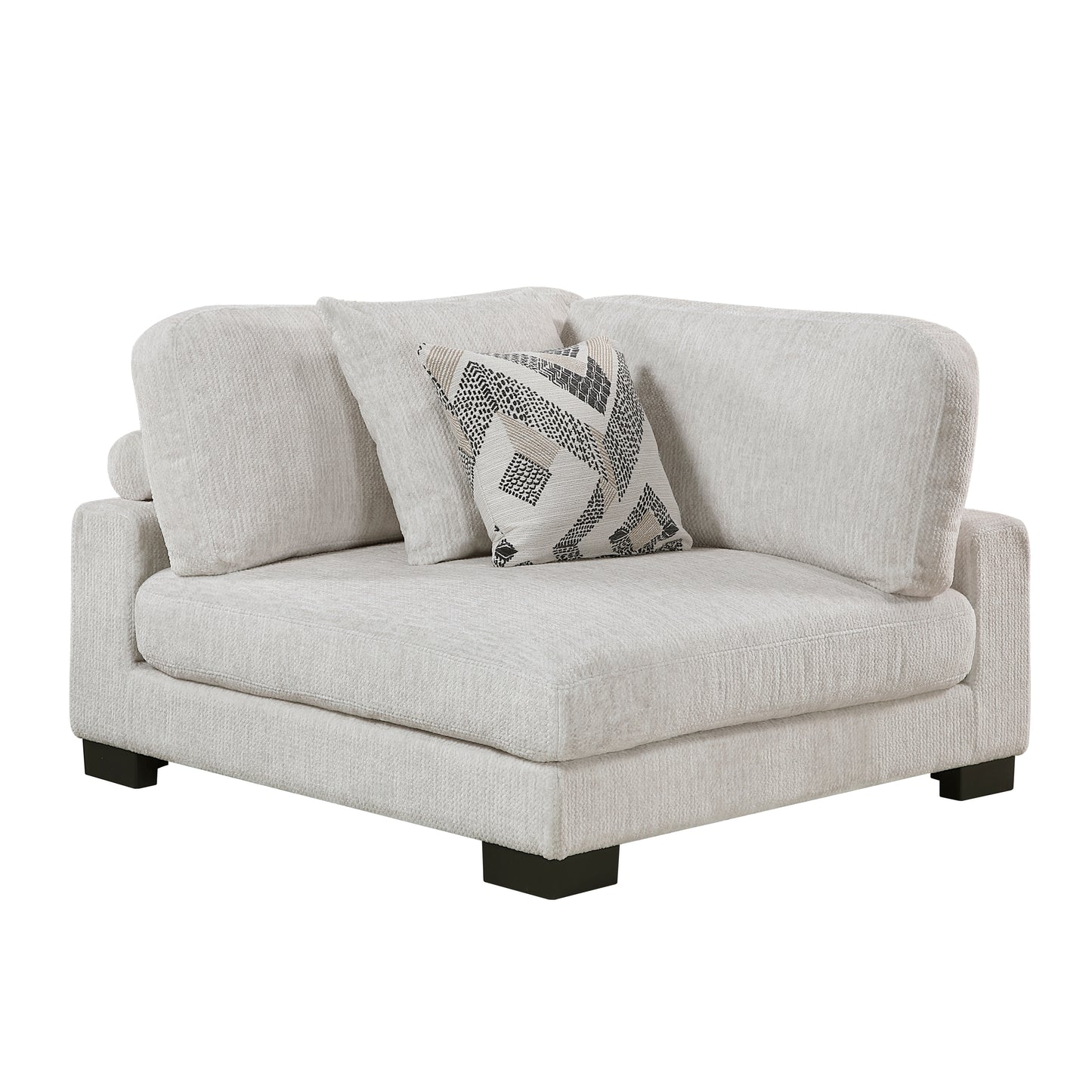 9555BEG*4CRACVCOT - (4)4-Piece Modular Sectional with Chaise and Ottoman