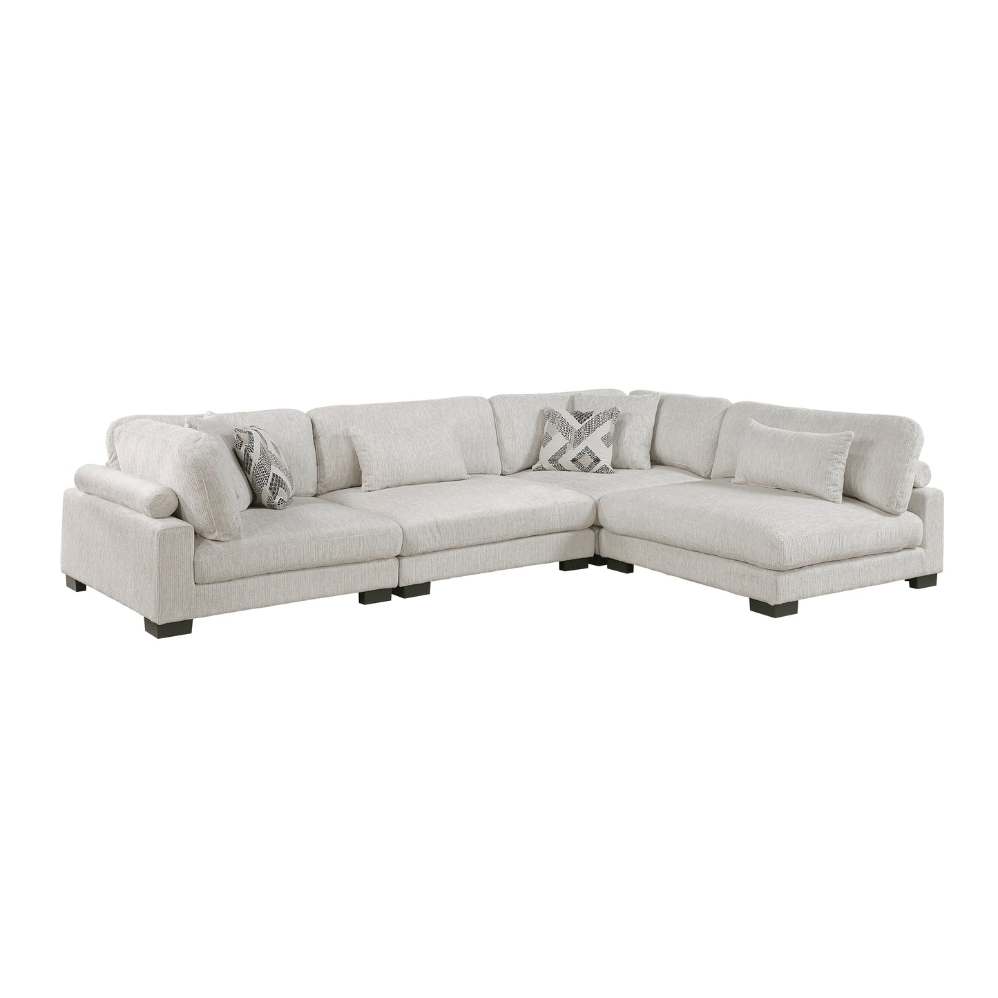 9555BEG*42CR2AC - (4)4-Piece Modular Sectional