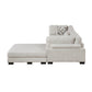 9555BEG*42CRACOT - (4)4-Piece Modular Sectional with Ottoman