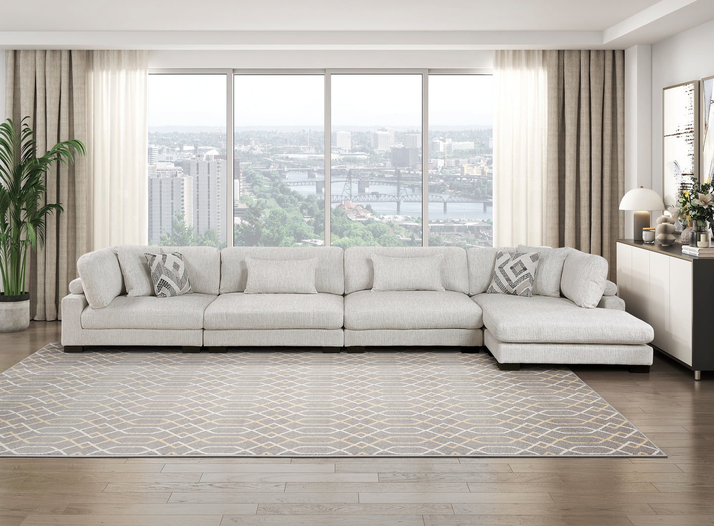 9555BEG-VC - Reversible Chaise