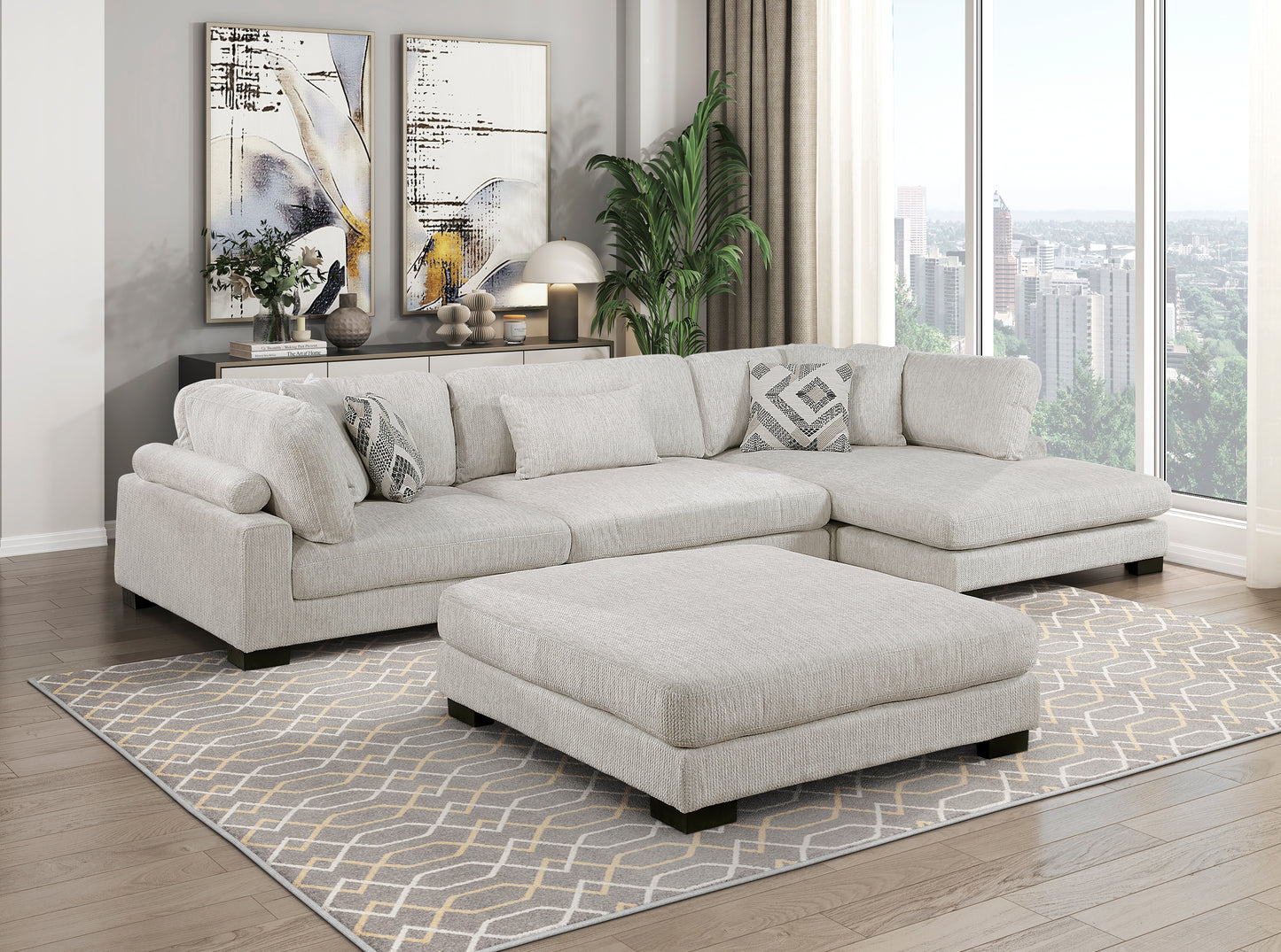 9555BEG-VC - Reversible Chaise