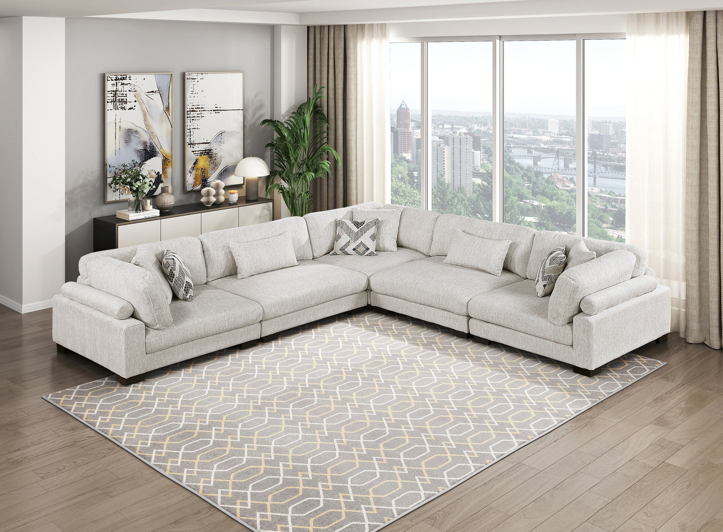 9555BEG-AC - Armless Chair