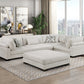 9555BEG*53CRACOT - (5)5-Piece Modular Sectional with Ottoman