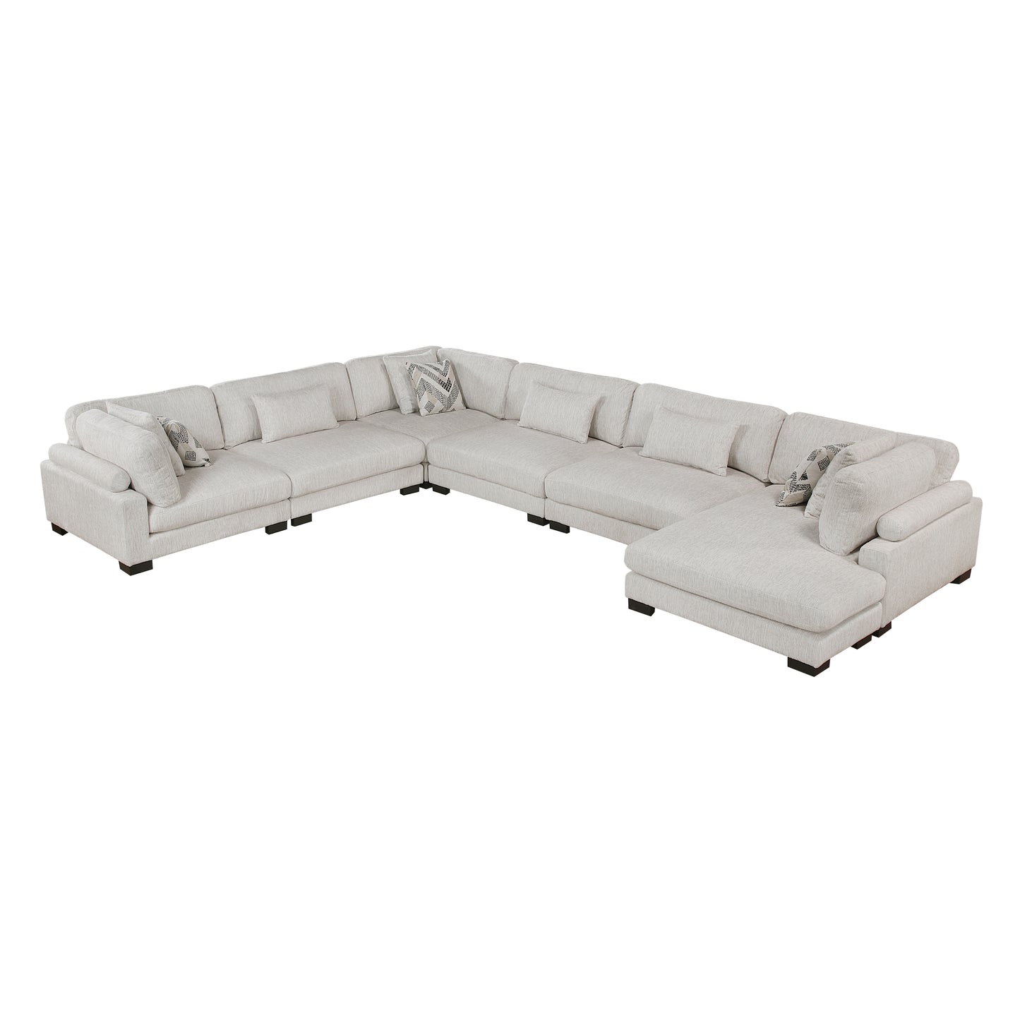 9555BEG*62CR3ACVC - (6)6-Piece Modular Sectional with Chaise