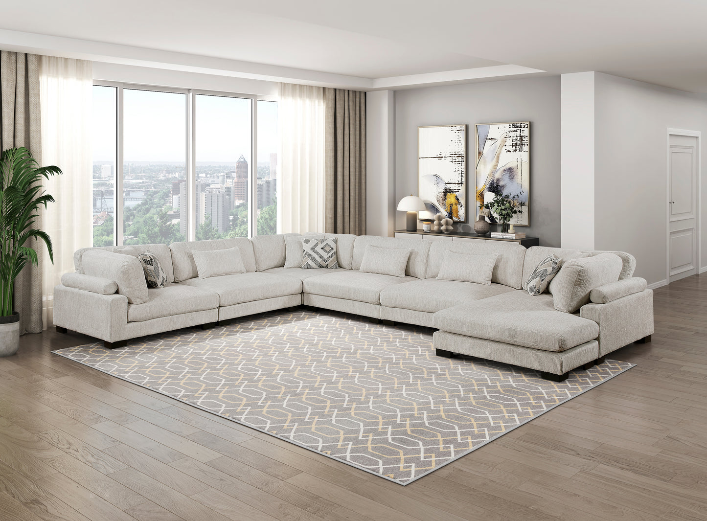 9555BEG-AC - Armless Chair