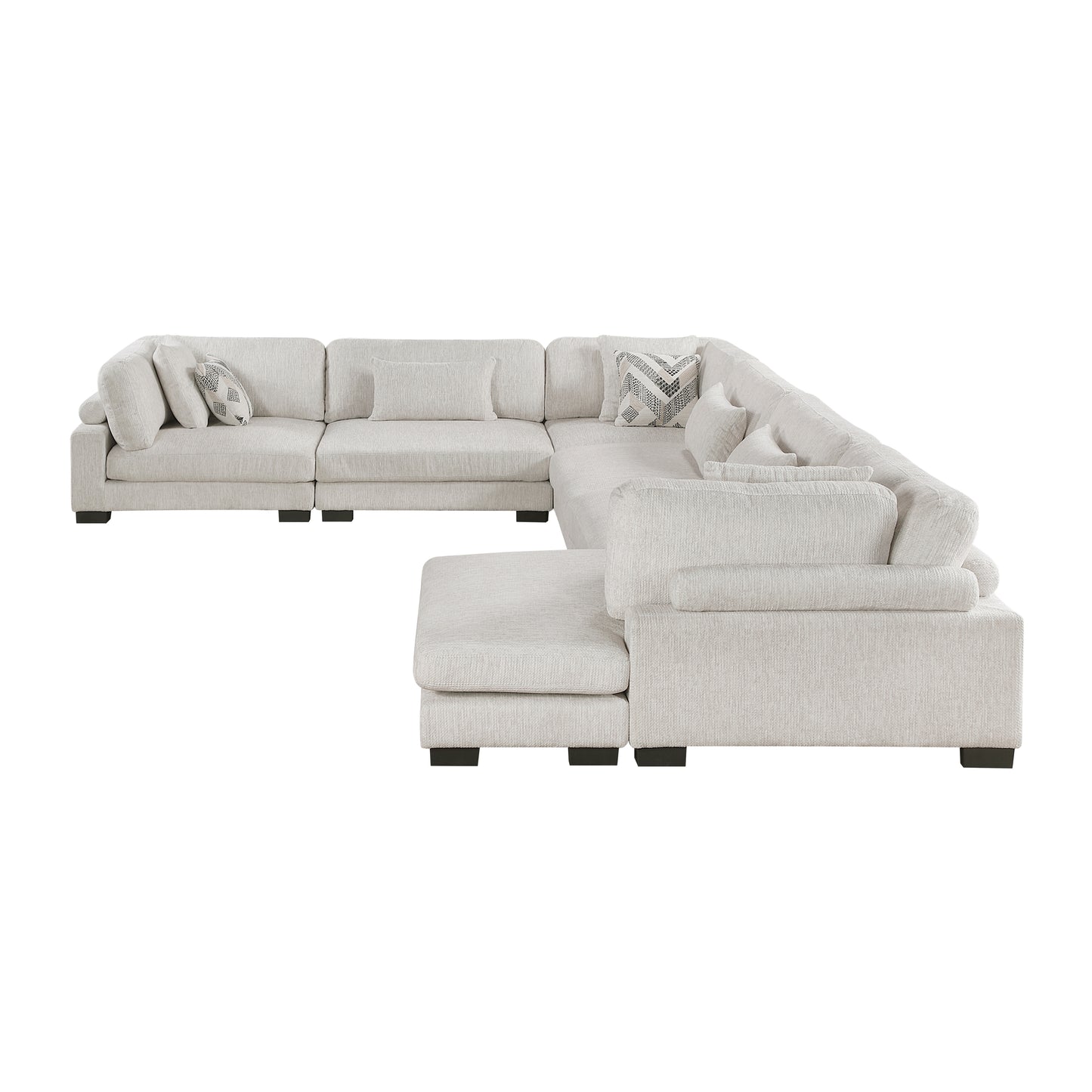 9555BEG*62CR3ACVC - (6)6-Piece Modular Sectional with Chaise