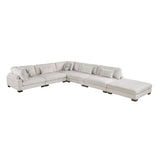 9555BEG*62CR3ACOT - (6)6-Piece Modular Sectional with Ottoman