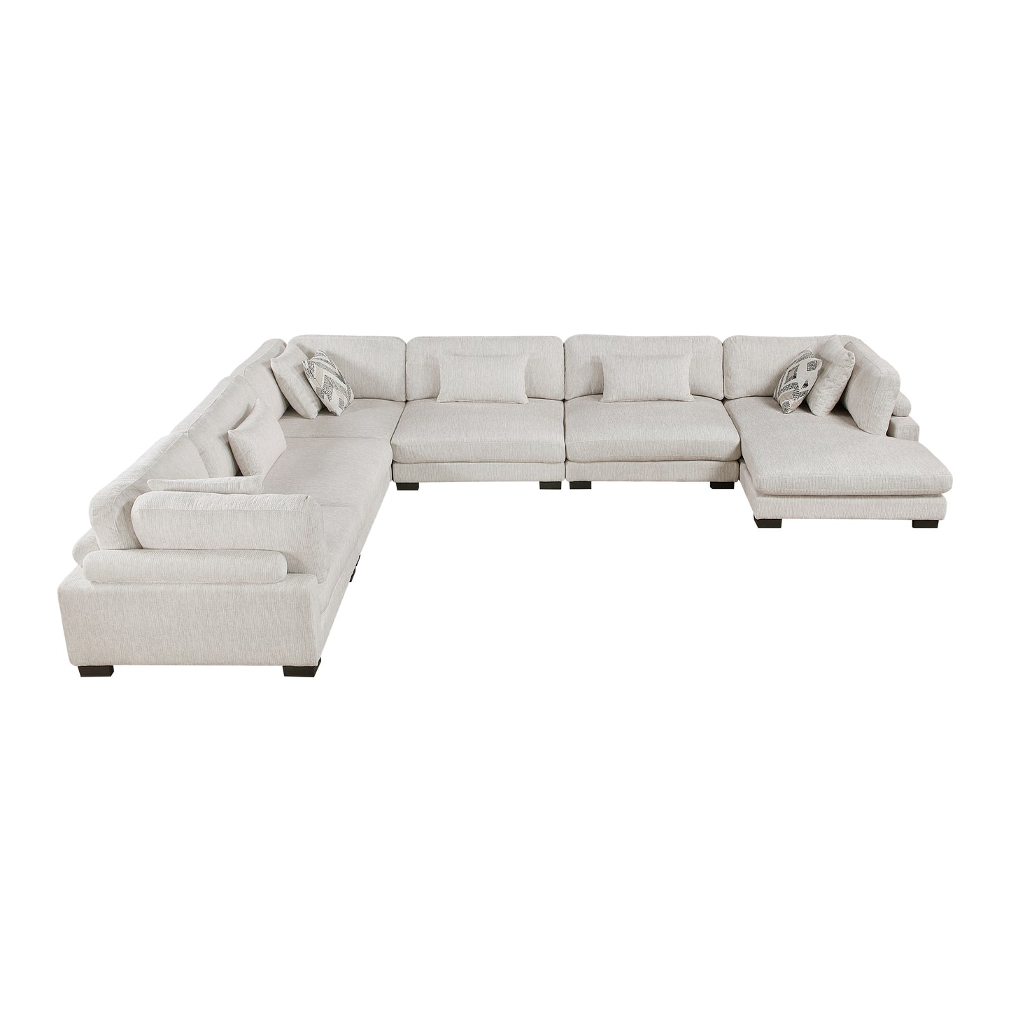 9555BEG*62CR3ACVC - (6)6-Piece Modular Sectional with Chaise
