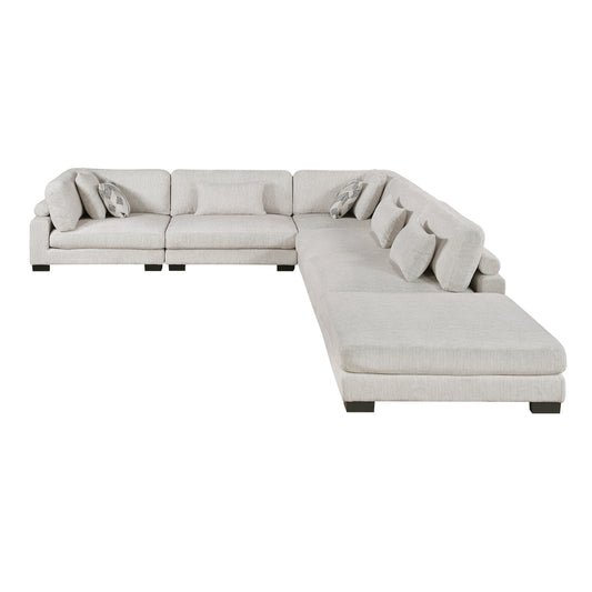 9555BEG*62CR3ACOT - (6)6-Piece Modular Sectional with Ottoman