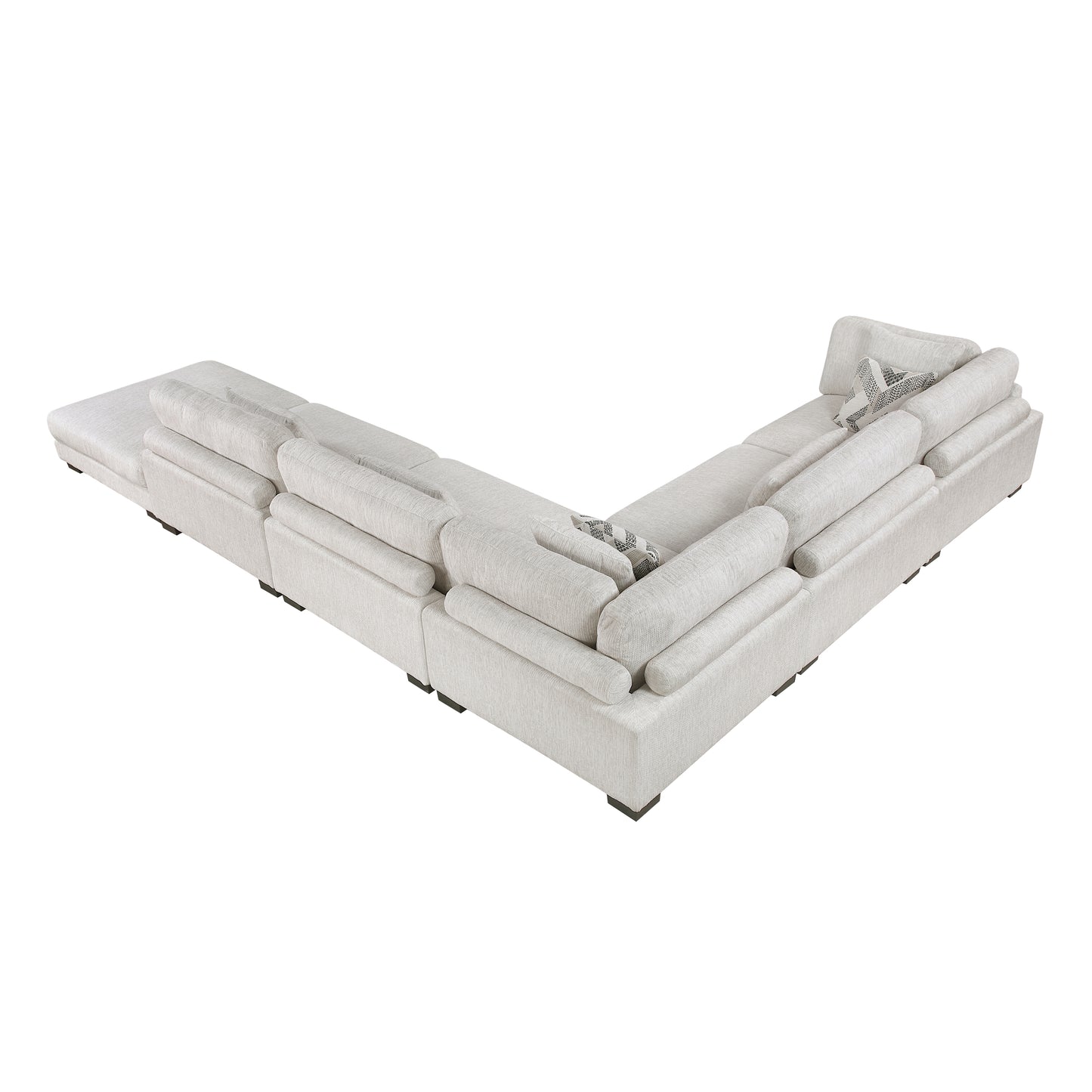 9555BEG*62CR3ACOT - (6)6-Piece Modular Sectional with Ottoman