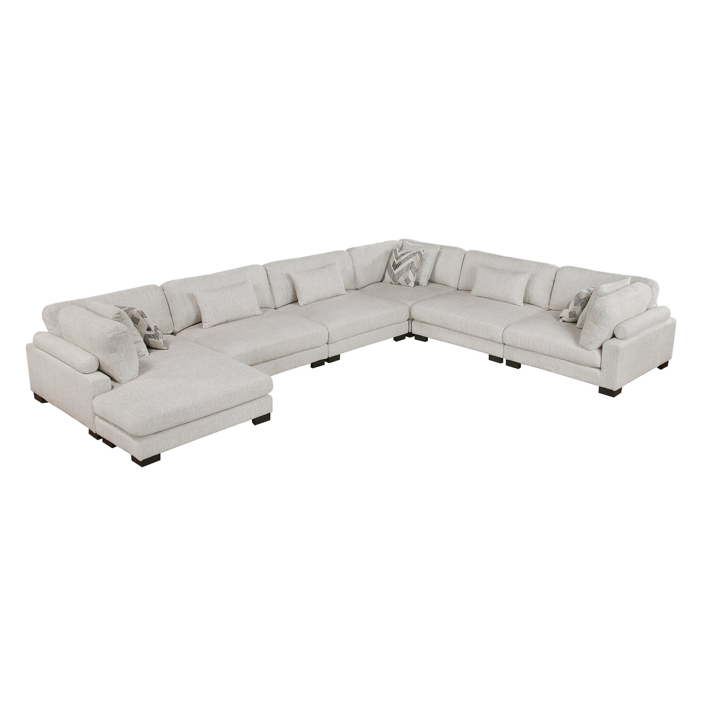 9555BEG*62CR3ACVC - (6)6-Piece Modular Sectional with Chaise