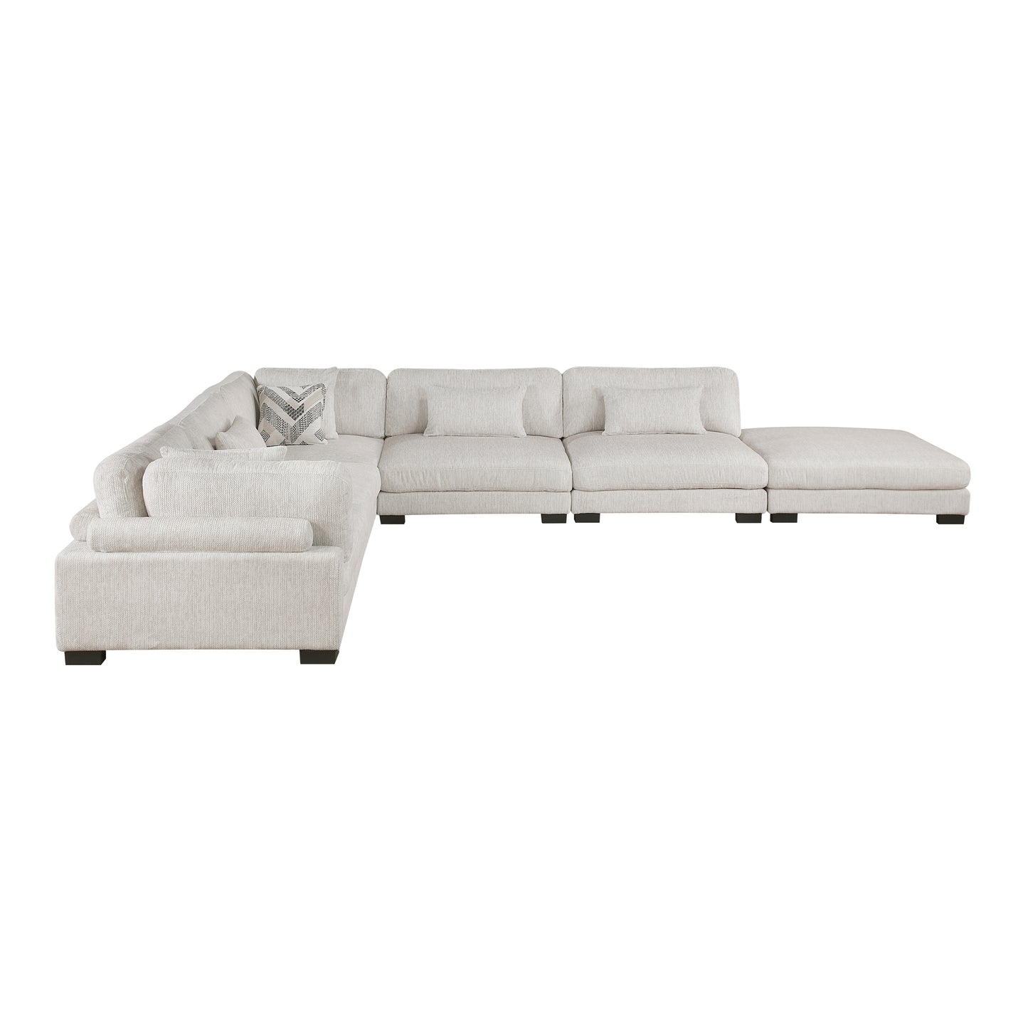 9555BEG*62CR3ACOT - (6)6-Piece Modular Sectional with Ottoman