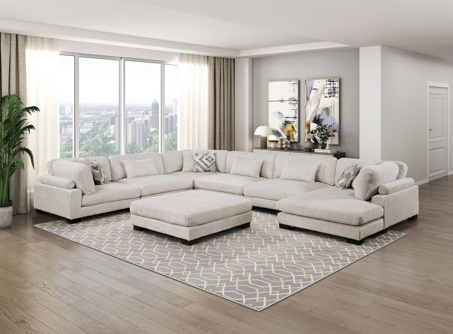 9555BEG-VC - Reversible Chaise