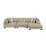 9555BRW*3CRACVC - (3)3-Piece Modular Sectional with Chaise