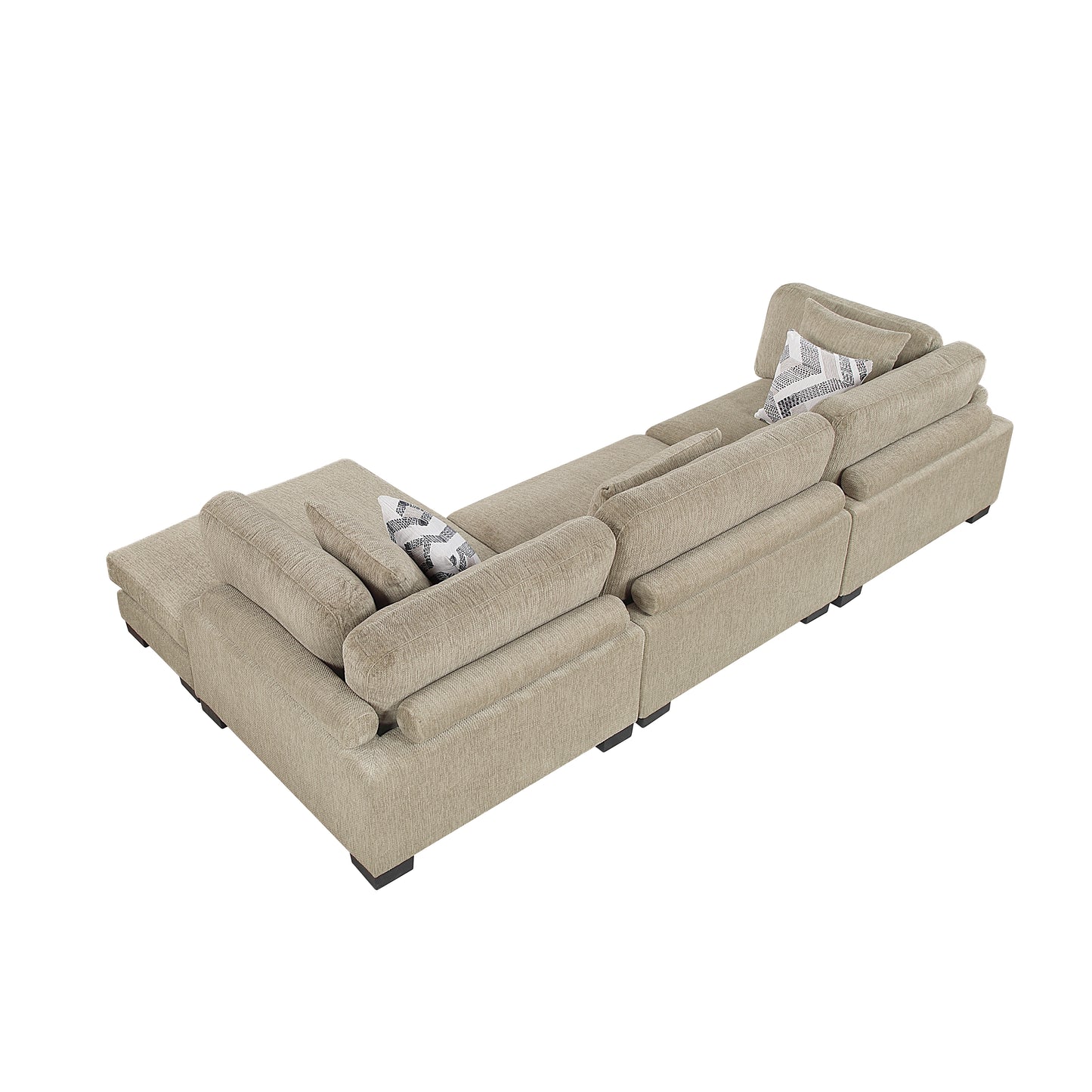 9555BRW*3CRACVC - (3)3-Piece Modular Sectional with Chaise