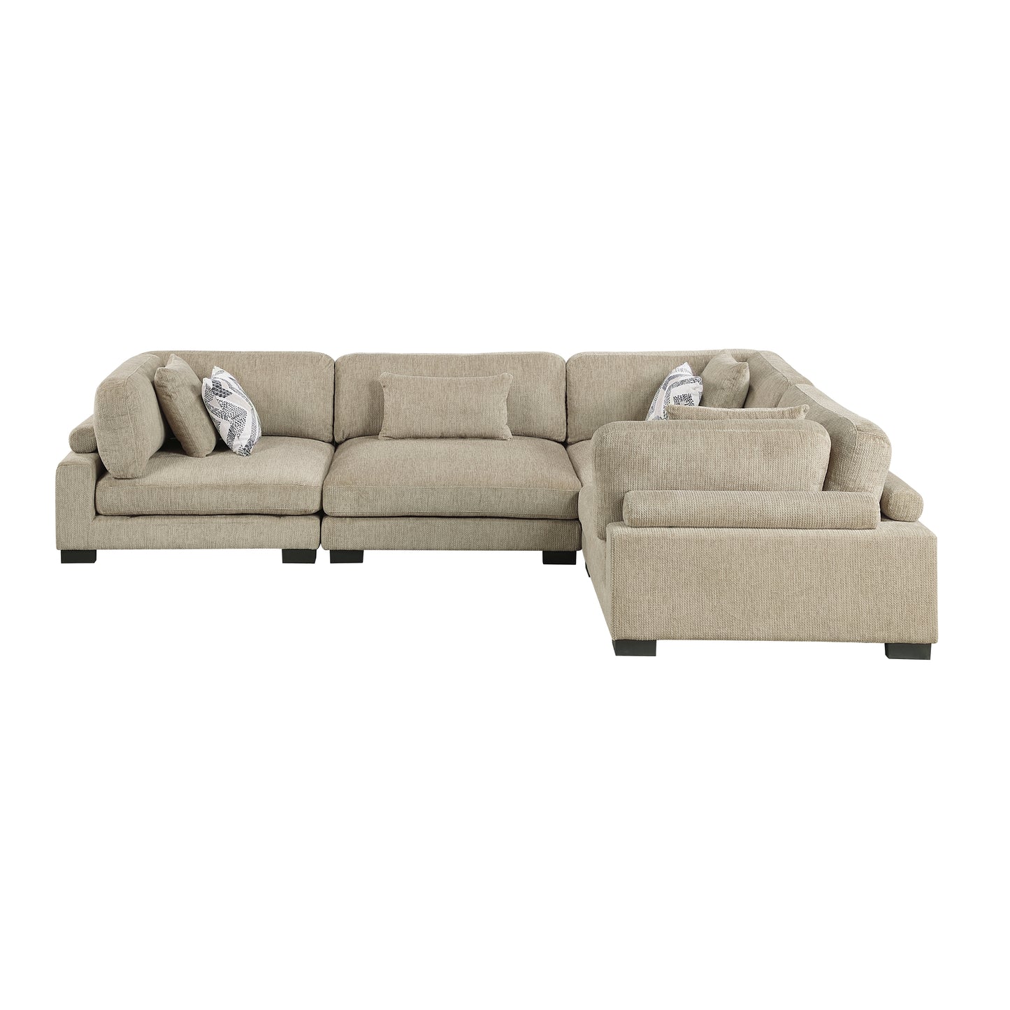 9555BRW*43CRAC - (4)4-Piece Modular Sectional