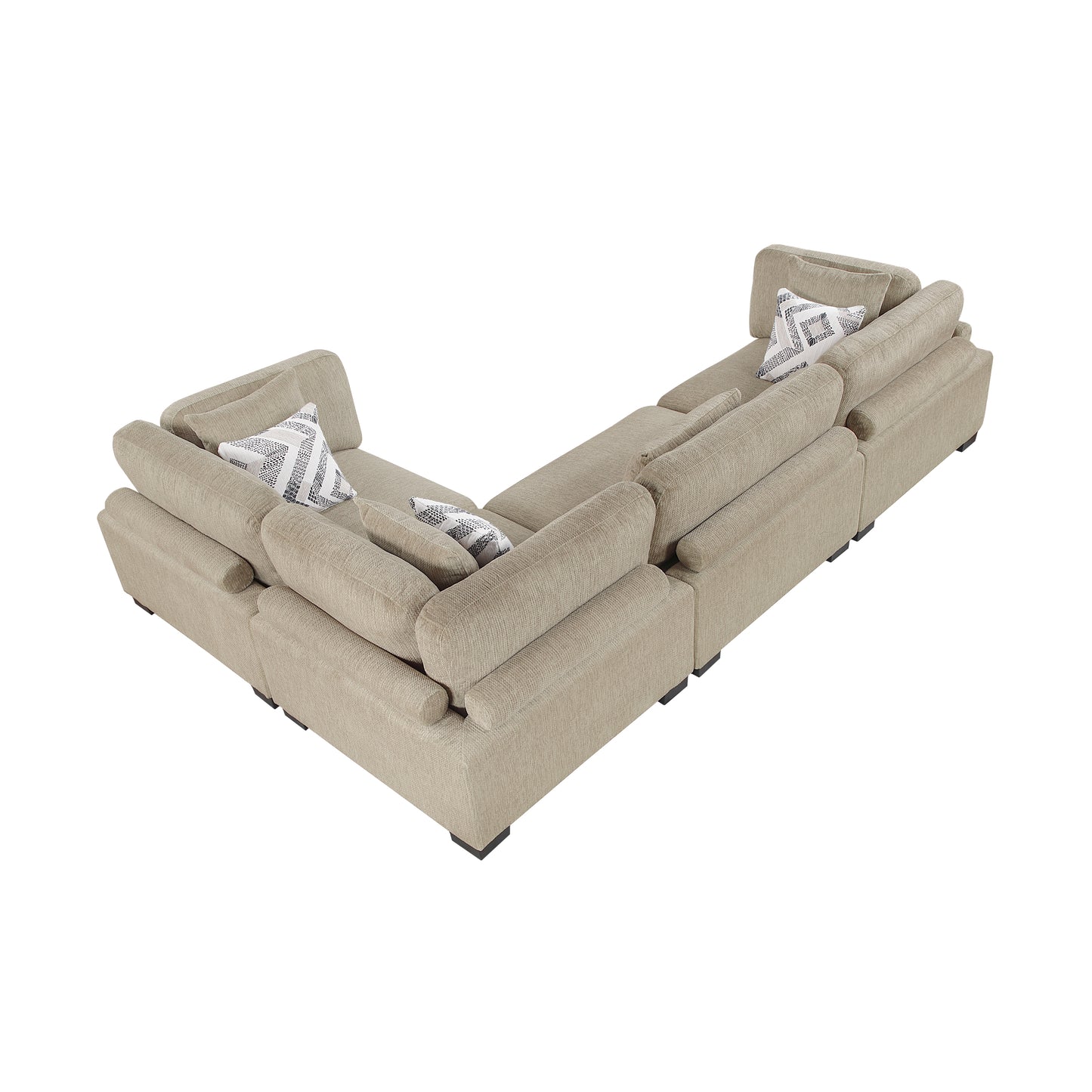 9555BRW*43CRAC - (4)4-Piece Modular Sectional