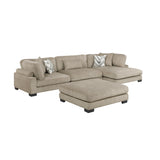 9555BRW*4CRACVCOT - (4)4-Piece Modular Sectional with Chaise and Ottoman
