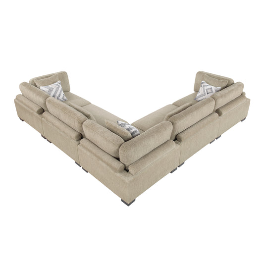 9555BRW*53CR2AC - (5)5-Piece Modular Sectional