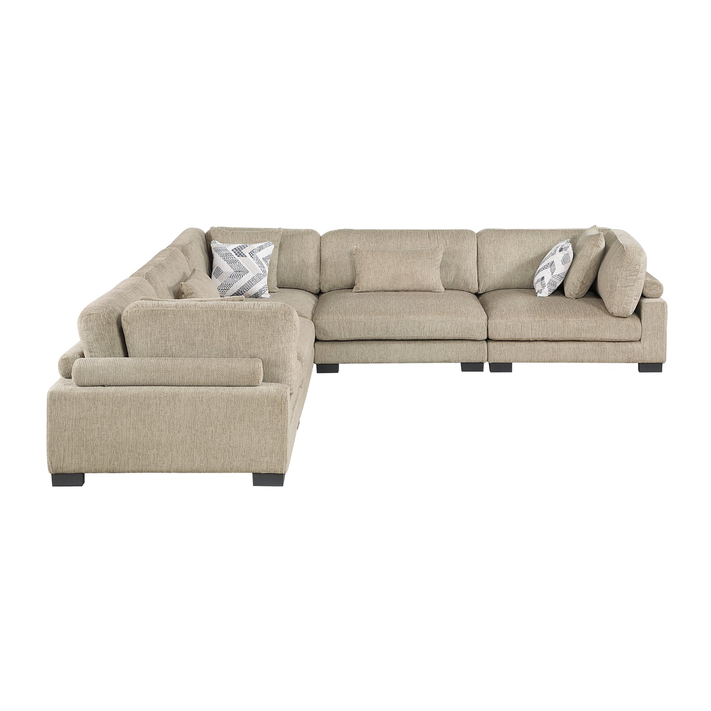 9555BRW*53CR2AC - (5)5-Piece Modular Sectional
