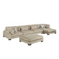 9555BRW*5CR2ACVCOT - (5)5-Piece Modular Sectional with Chaise and Ottoman