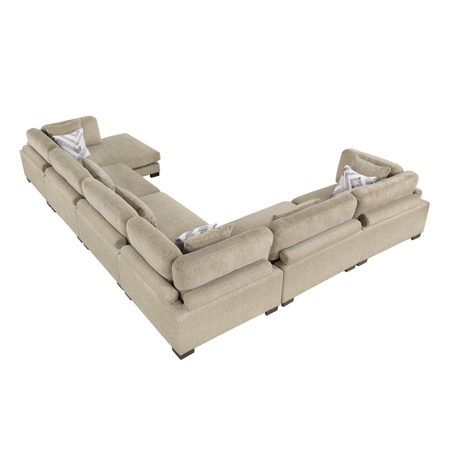 9555BRW*62CR3ACVC - (6)6-Piece Modular Sectional with Chaise