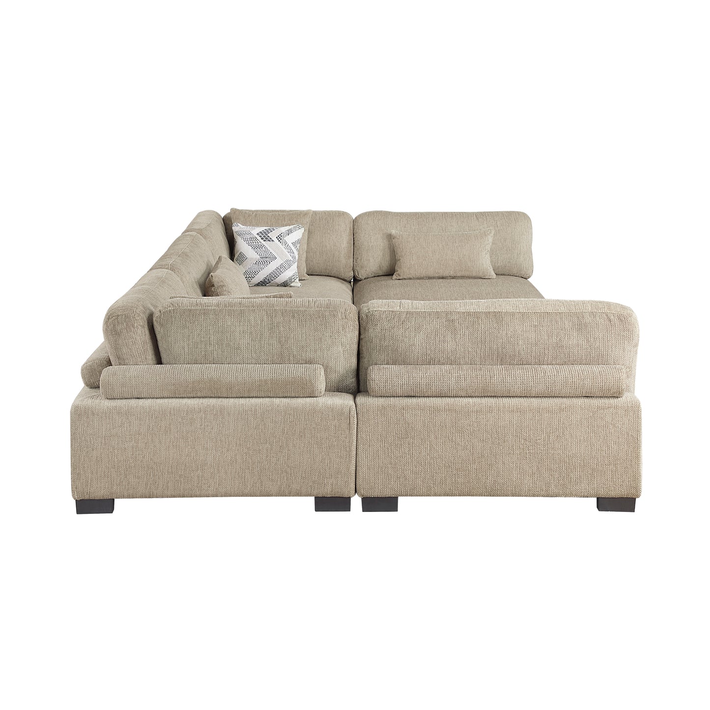9555BRW*62CR3ACOT - (6)6-Piece Modular Sectional with Ottoman