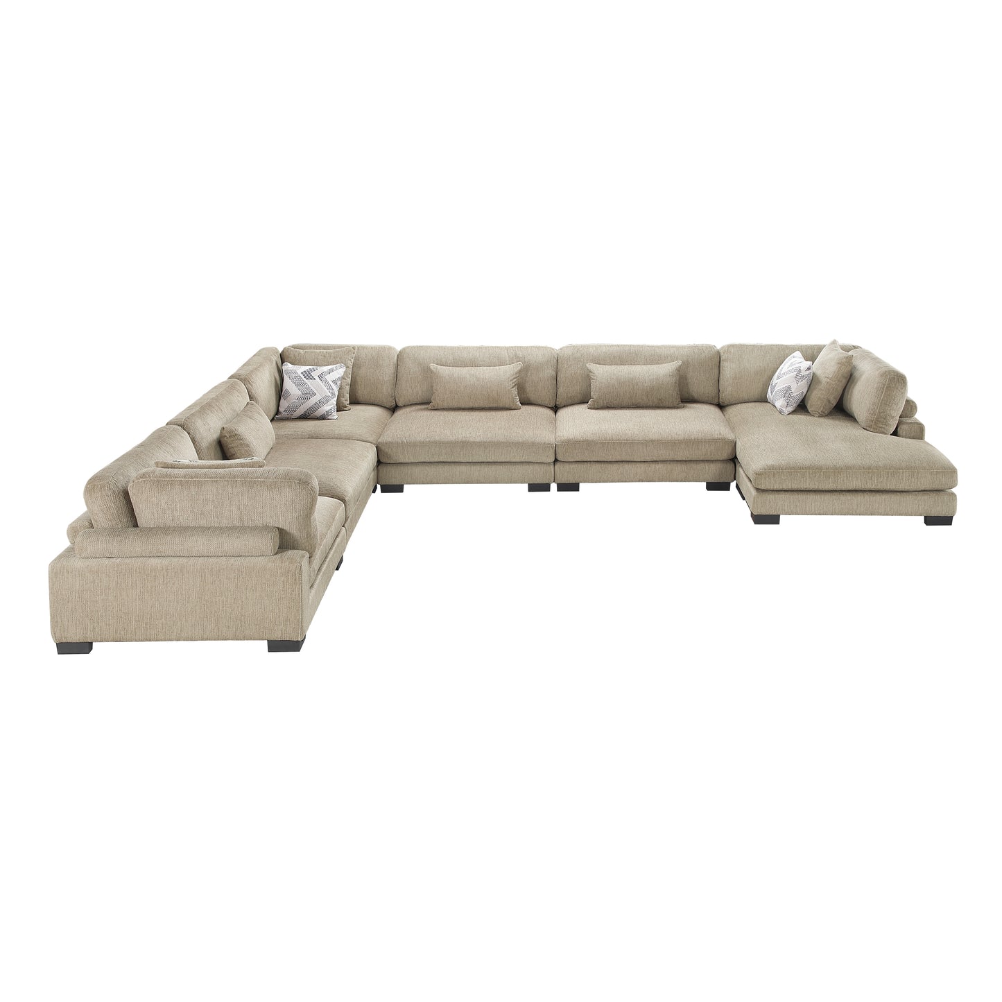 9555BRW*62CR3ACVC - (6)6-Piece Modular Sectional with Chaise