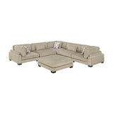 9555BRW*63CR2ACOT - (6)6-Piece Modular Sectional with Ottoman