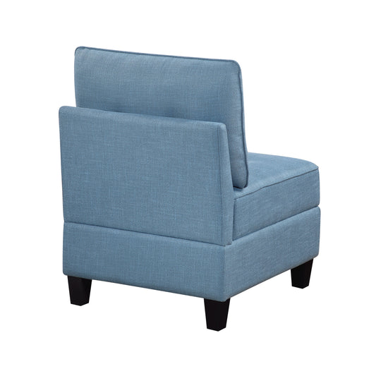 9557BUE-AC - Armless Chair with Storage