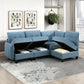 9557BUE-C1A - Chair with One Arm and Storage