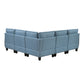 9557BUE*5SC - (5)5-Piece Sectional with Storage