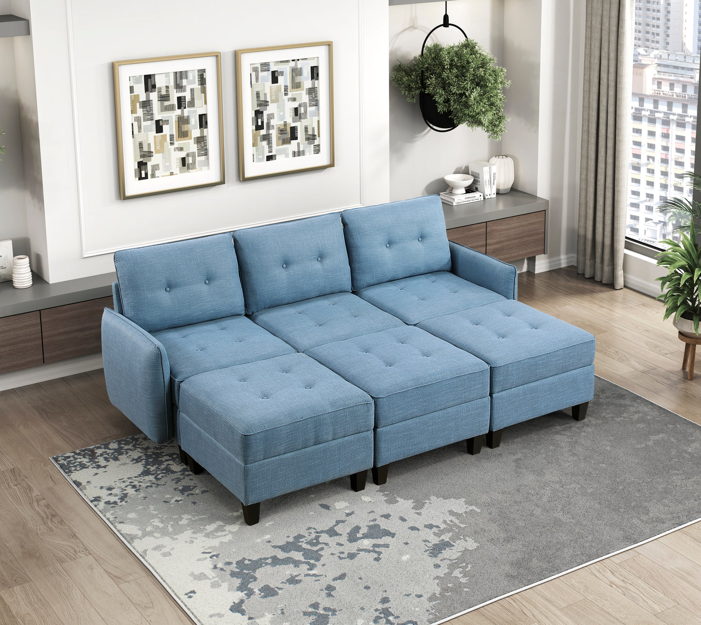 9557BUE-4 - Ottoman with Storage