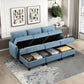 9557BUE-AC - Armless Chair with Storage