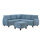 9557BUE*6SCOT - (6)6-Piece Sectional with Storage and Ottoman