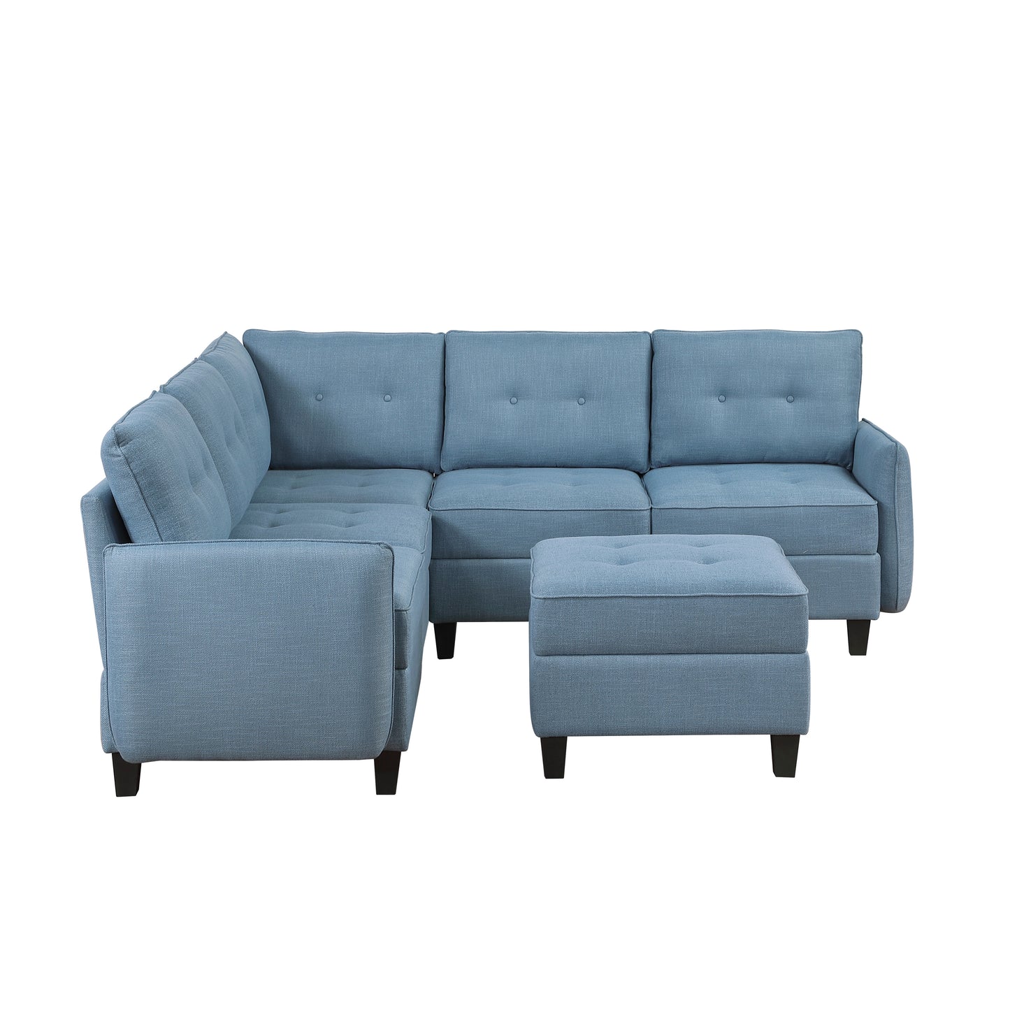 9557BUE*6SCOT - (6)6-Piece Sectional with Storage and Ottoman