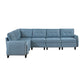 9557BUE*6SC - (6)6-Piece Sectional with Storage