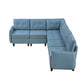 9557BUE*6SC - (6)6-Piece Sectional with Storage