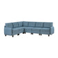9557BUE*6SC - (6)6-Piece Sectional with Storage