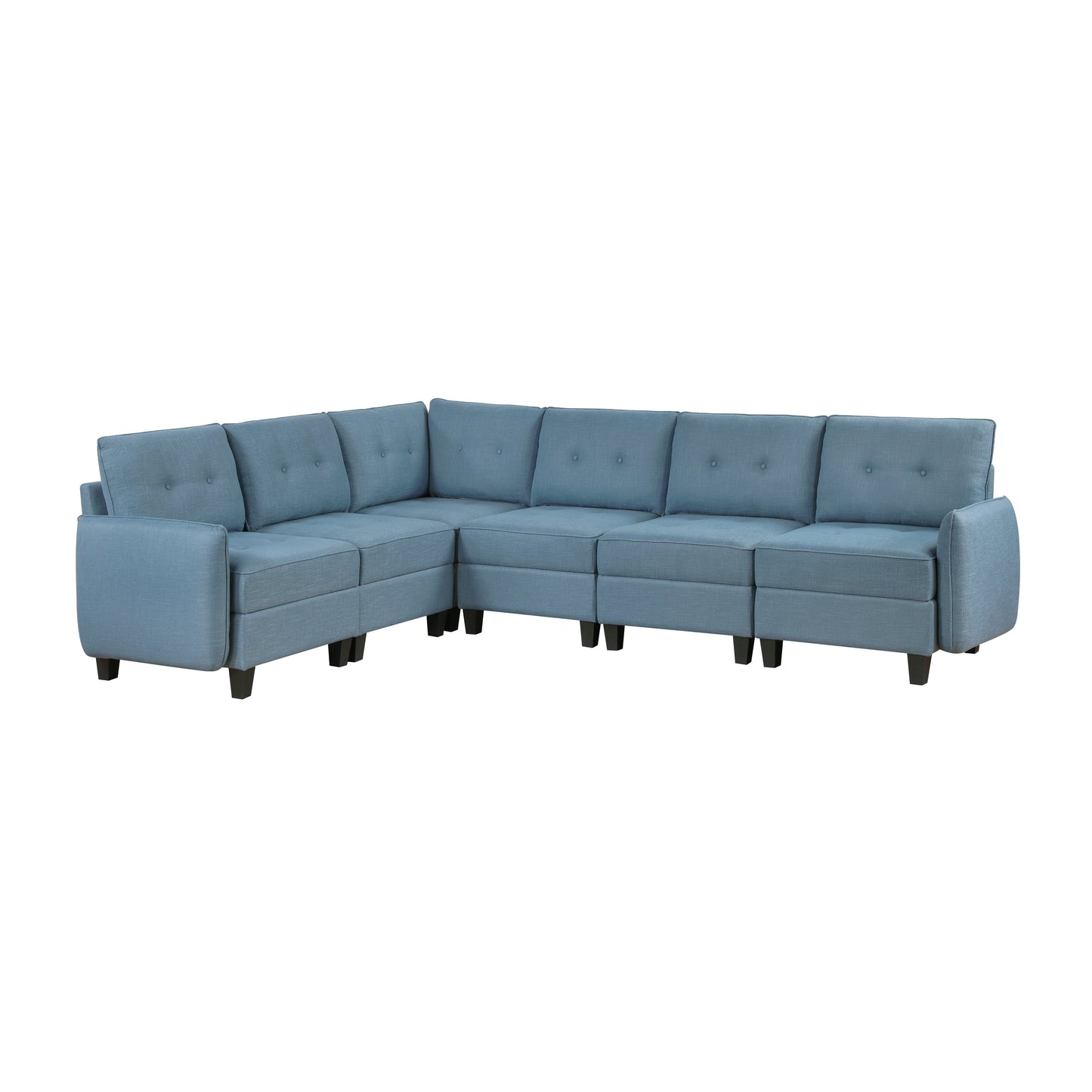 9557BUE*6SC - (6)6-Piece Sectional with Storage